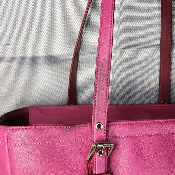 Coach Fuchsia Leather Tote - Picture 13 of 16